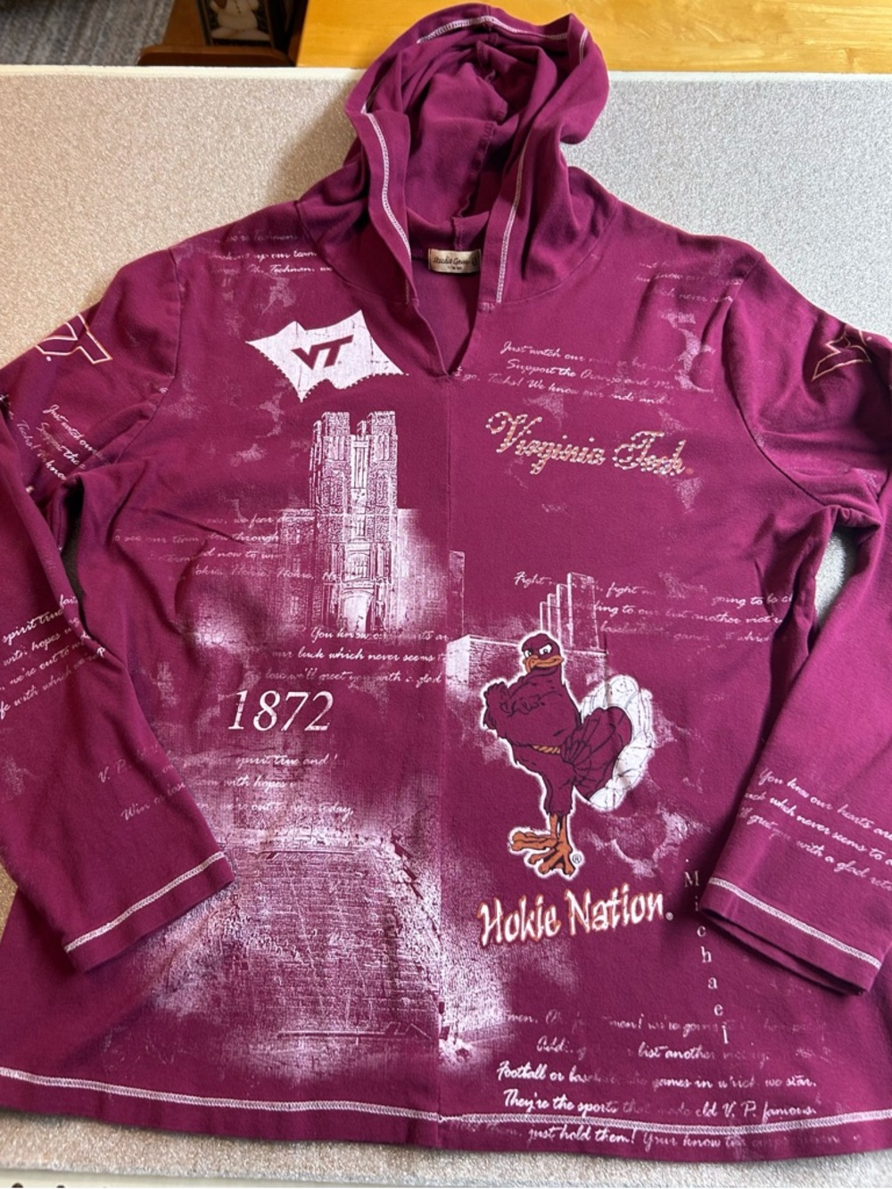 Virginia Tech Hokies Maroon Light Weight Hoodie
